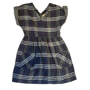 Anthropologie‎ Holding Horses Blue Plaid Dress with Pockets Size Small